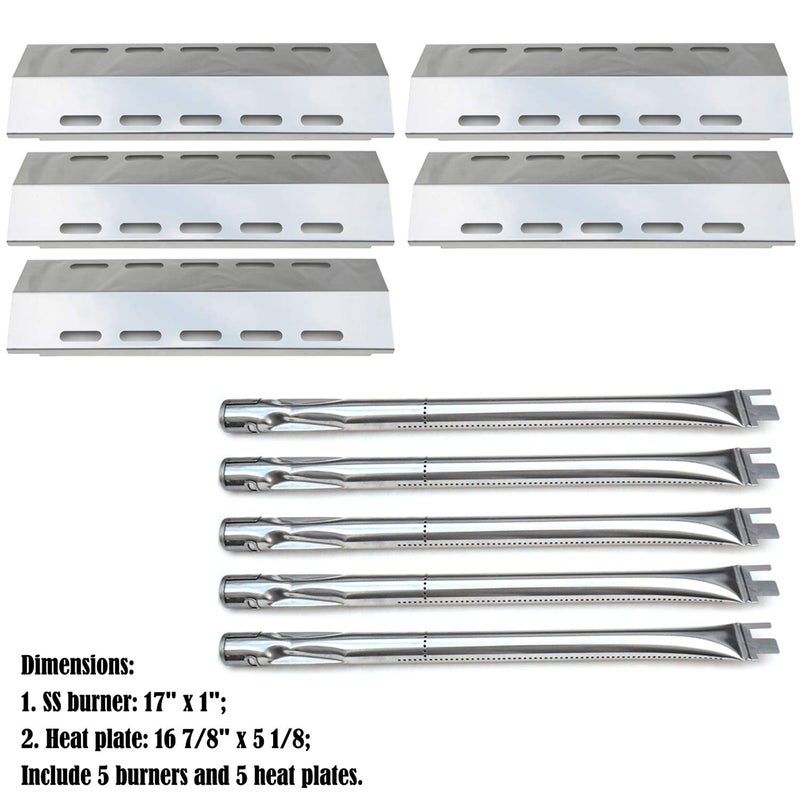 Direct store Parts Kit DG257 Replacement for Ducane 5 Burner 30500701/30500097 Gas Grill Repair Kit Stainless Steel Burners & Heat Plates - Image 2